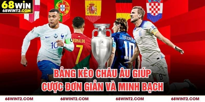 Bảng kèo châu Âu giúp cược đơn giản và minh bạch